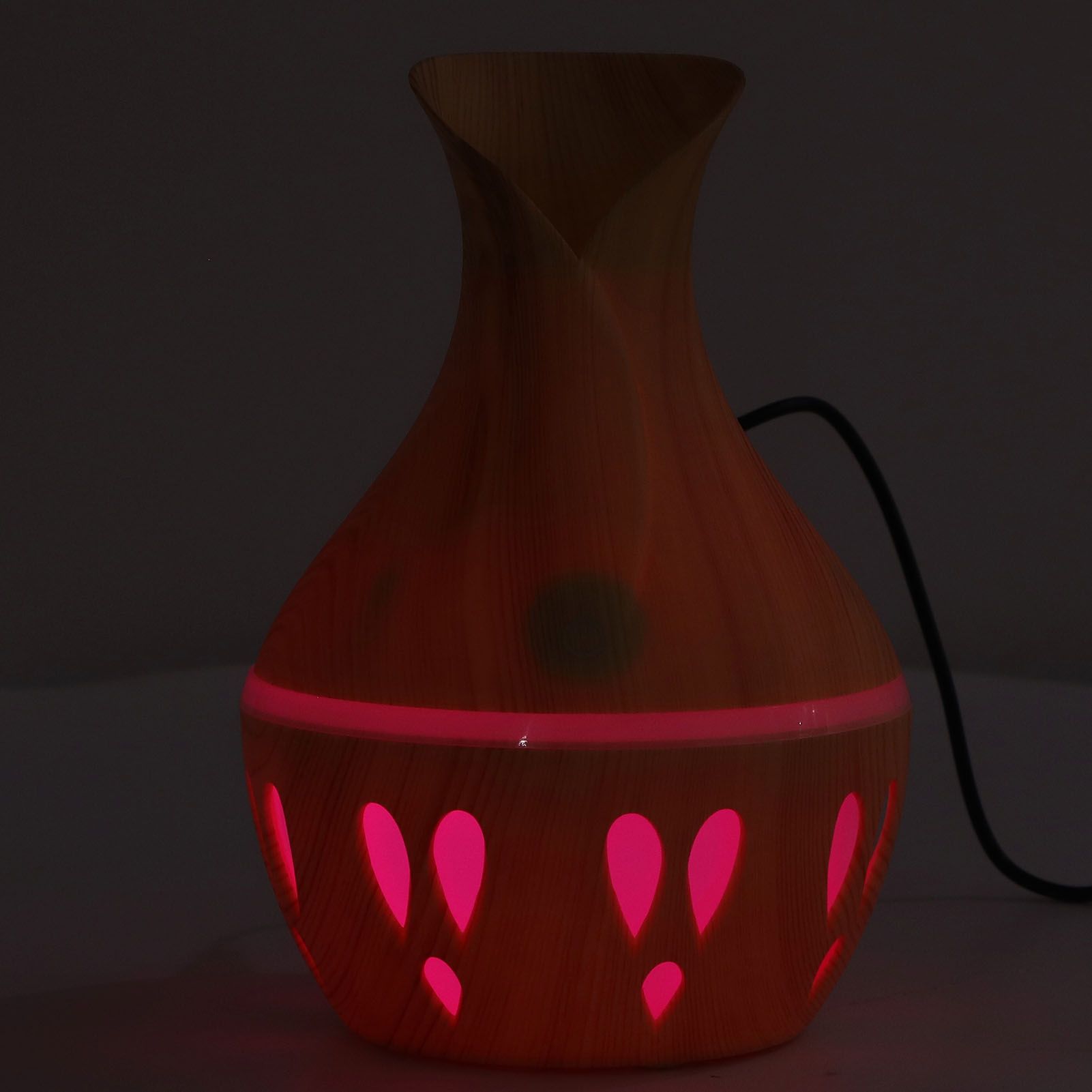 300ml Essential Oil Diffuser Wood Grain USB Powered 7 Colors LED Low Noise Mist Humidifier for Bedroom Office
