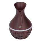 Aromatherapy Diffuser 300ml USB Powered Wood Grain Ultra Quiet LED Night Light Desk Humidifier for Home Office Hotel