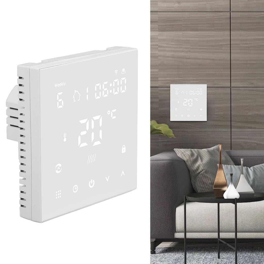 WiFi Thermostat Digital Touch Screen APP Voice Control Smart Thermostat with Auto Calibration for Floor Heating 90‑240V
