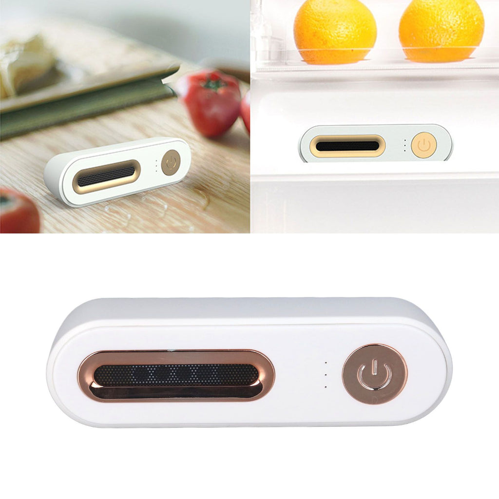 Refrigerator Deodorizer Fridge Odor Cleaner USB Charging for Kitchen Car Cabinet White