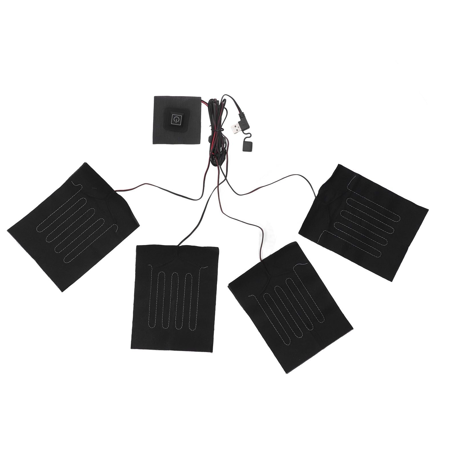 Heating Cloth Heater Waterproof 3 Gears Composite Fiber with Four Pieces USB Powered Clothes Heating Pad for Winter