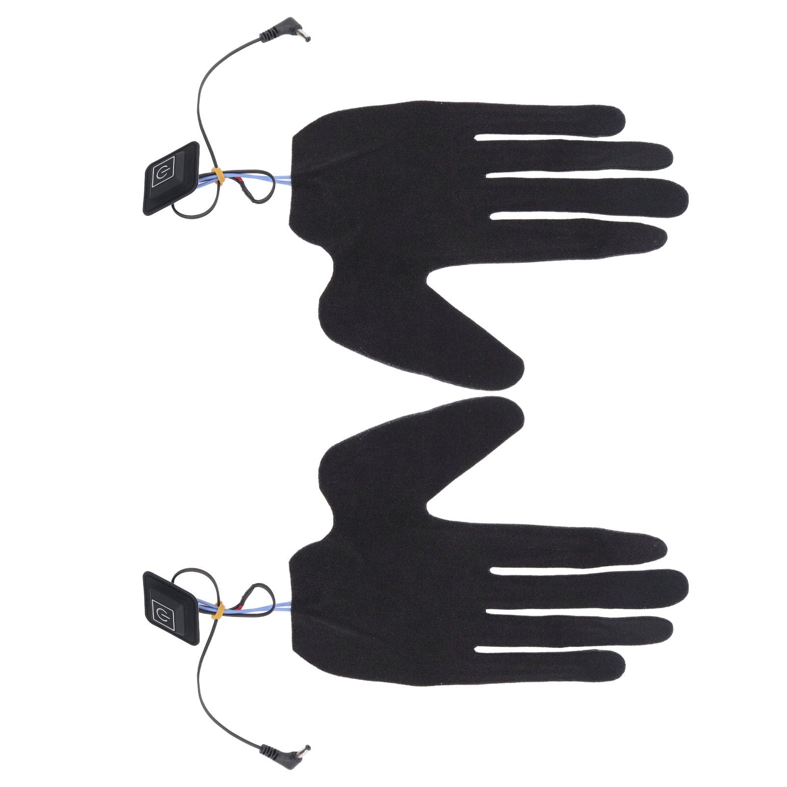 2Pcs Electric Heating Gloves Pads 5 Finger Glove Heating Sheet with 3 Adjuatable Gears for Skiing Cycling