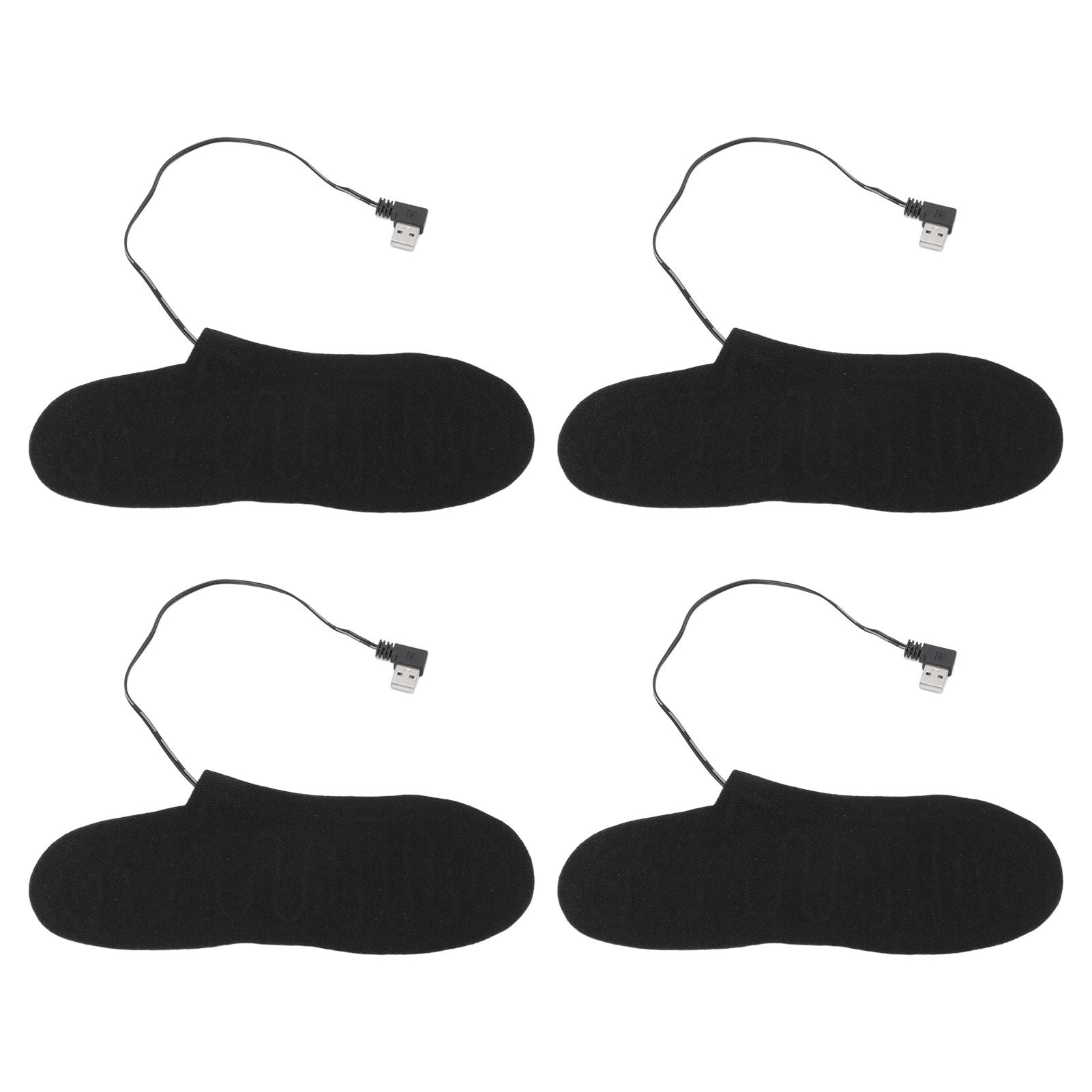 4 Pcs Electric Heated Insoles Foot Warmers USB Rechargeable High Temperature for Winter Outdoor Activities