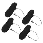 4 Pcs Electric Heated Insoles Foot Warmers USB Rechargeable High Temperature for Winter Outdoor Activities