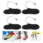 4 Pcs Electric Heated Insoles Foot Warmers USB Rechargeable High Temperature for Winter Outdoor Activities