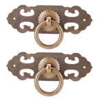 2 Sets 90mm Drawer Horizontal Handle Copper Antique Hollow Cabinet Handle Pull Furniture Parts