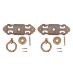2 Sets 90mm Drawer Horizontal Handle Copper Antique Hollow Cabinet Handle Pull Furniture Parts