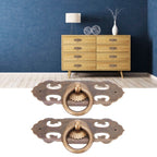 2 Sets 90mm Drawer Horizontal Handle Copper Antique Hollow Cabinet Handle Pull Furniture Parts