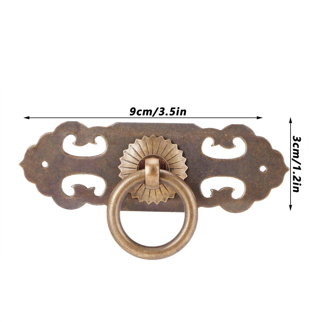 2 Sets 90mm Drawer Horizontal Handle Copper Antique Hollow Cabinet Handle Pull Furniture Parts