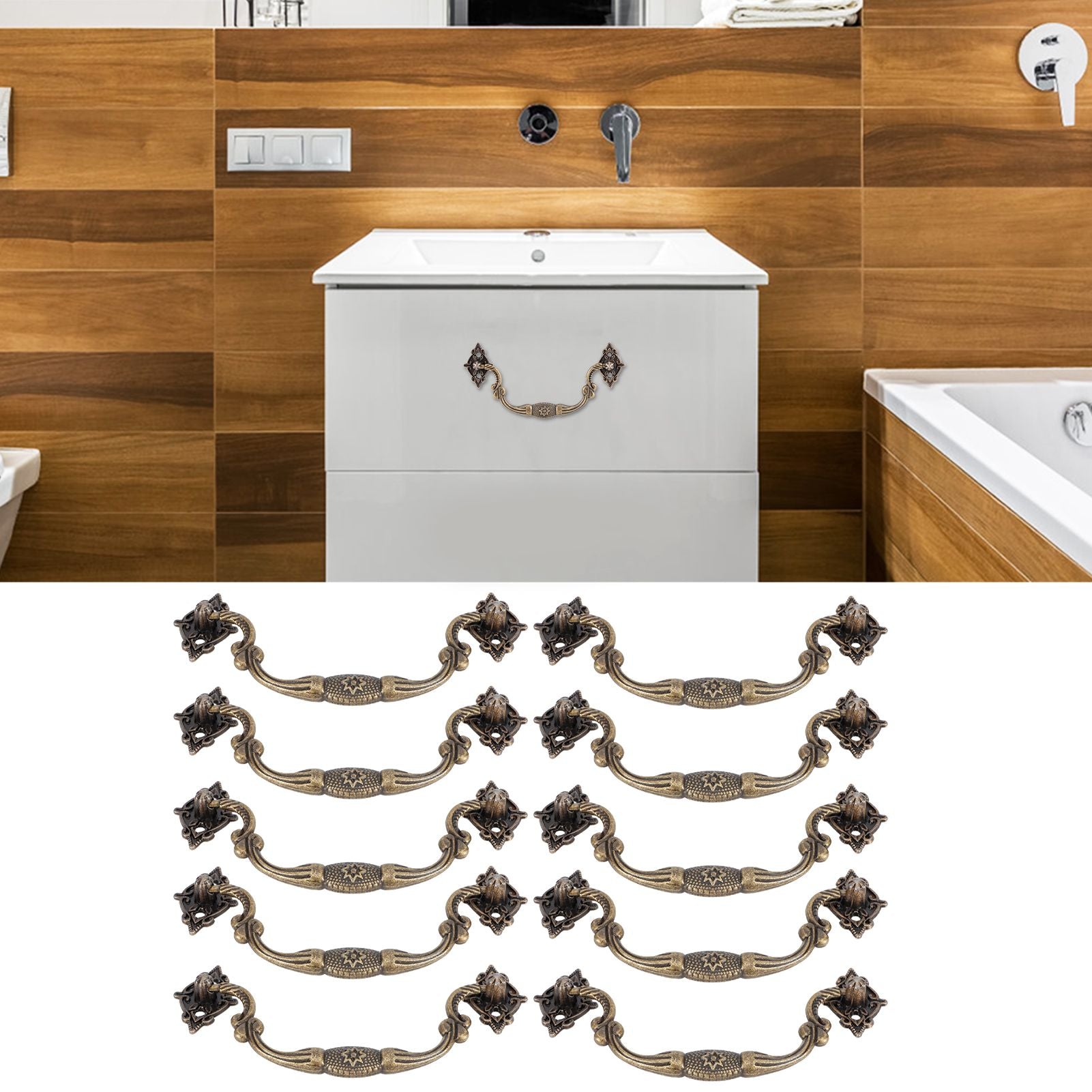 10 Sets Antique Handle Wooden Box Special Handle Accessories Cabinet Drawer HandleLarge Size