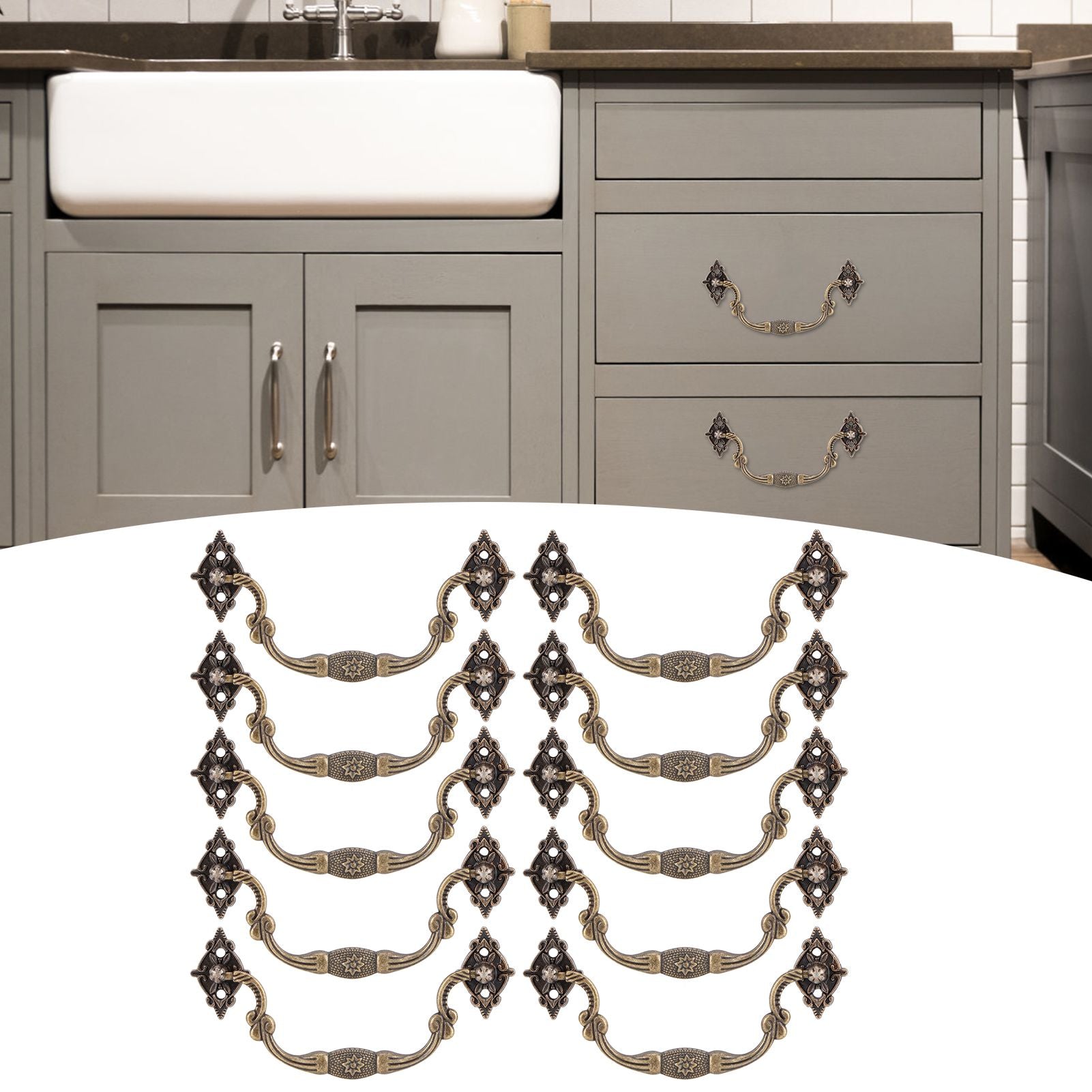 10 Sets Antique Handle Wooden Box Special Handle Accessories Cabinet Drawer HandleSmall Size
