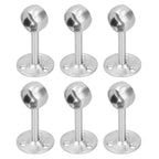 6Pcs Flanged Socket Stainless Steel Curtain Rod Brackets Wardrobe Pole Holder Hardware Fitting(22 AllPass )