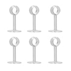 6Pcs Flanged Socket Stainless Steel Curtain Rod Brackets Wardrobe Pole Holder Hardware Fitting(22 AllPass )