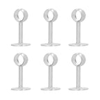 6Pcs Flanged Socket Stainless Steel Curtain Rod Brackets Wardrobe Pole Holder Hardware Fitting(22 AllPass )