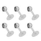 6Pcs Flanged Socket Stainless Steel Curtain Rod Brackets Wardrobe Pole Holder Hardware Fitting22 Half Pass