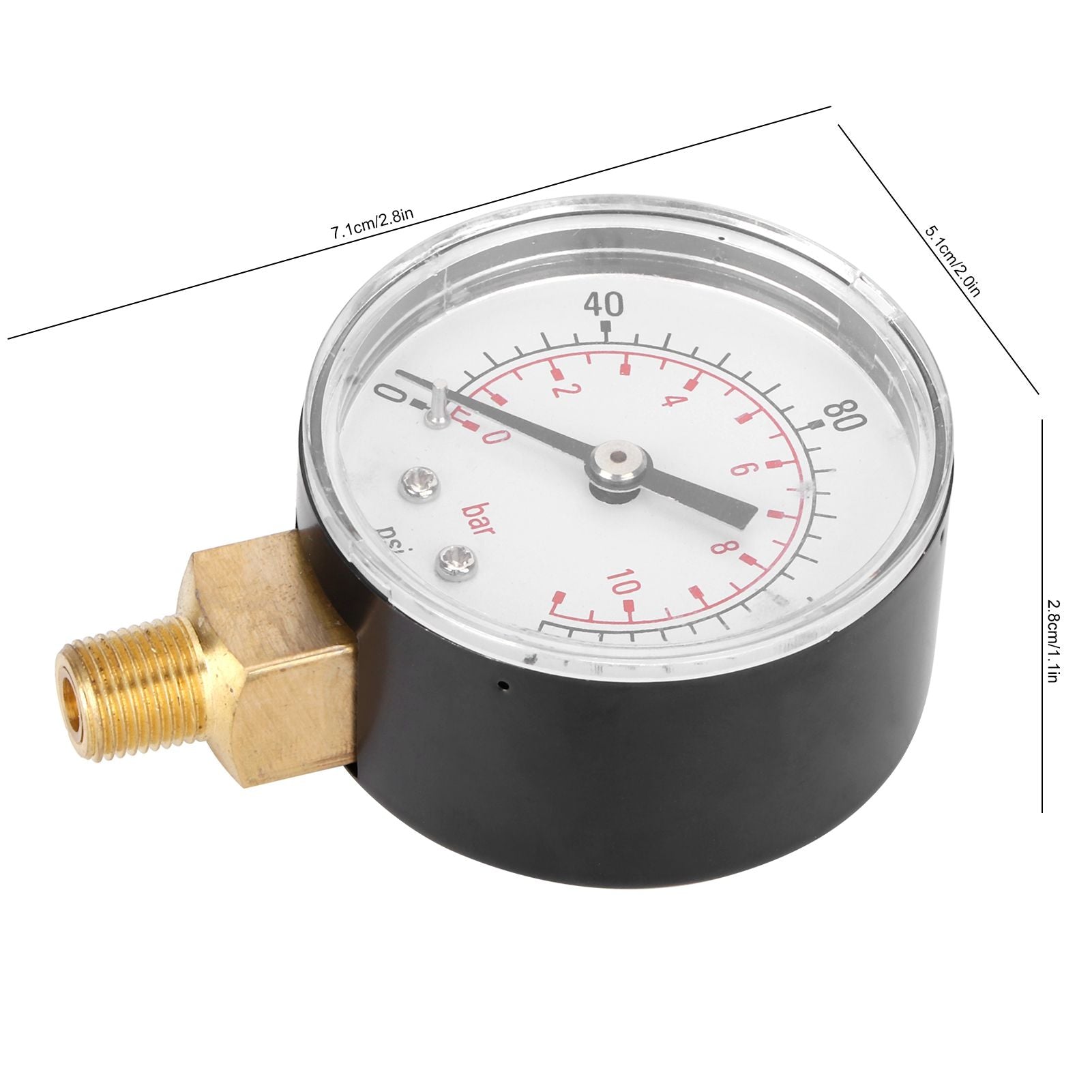 0-160psi 0-11bar Vacuum Pressure Gauge Manometer with Dual Scale for Water Oil Gas Liquid