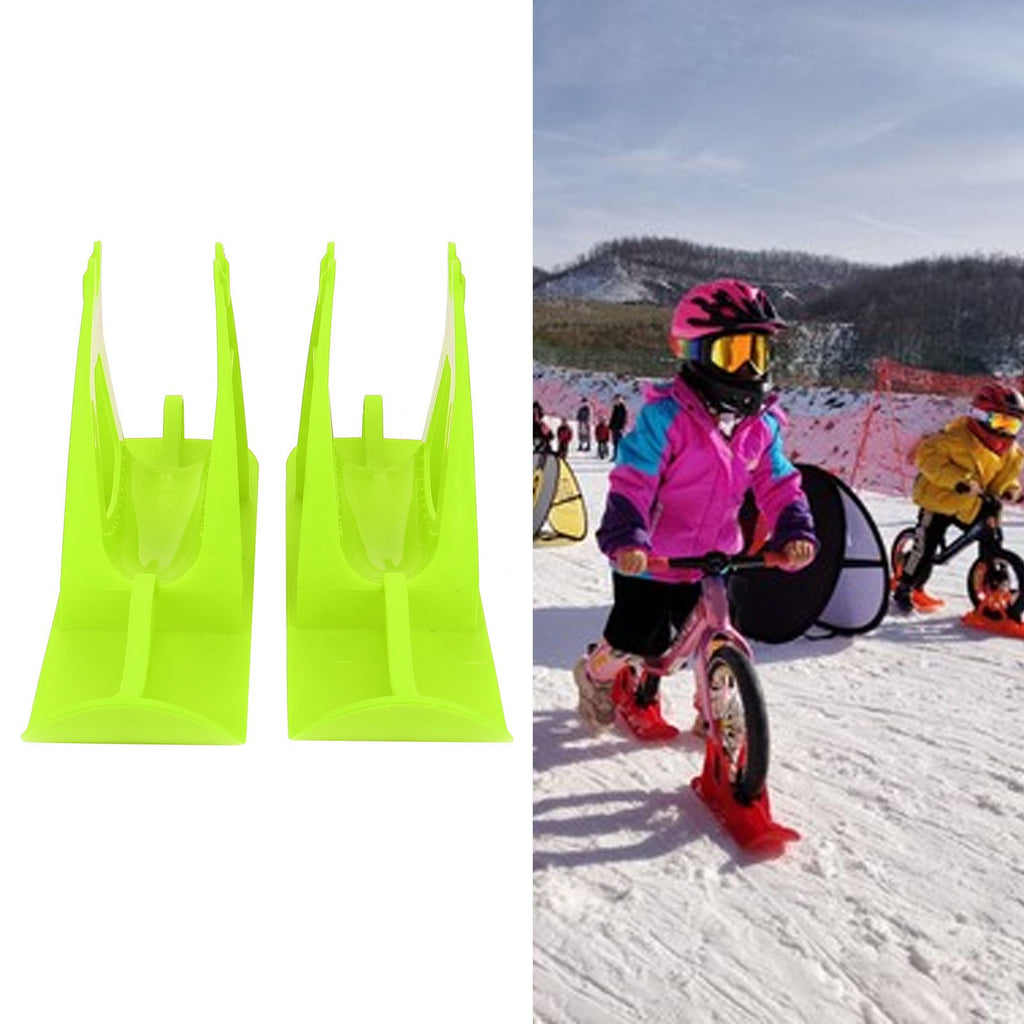 Children's Balanced Car Skis Kids Snowboard Sledge Balanced Scooter Board Ski PartsGreen
