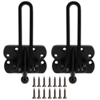2Set Aluminum Alloy Antitheft Door Buckle Safety Chain Atype Bolt Anti Lock Insurance(black )