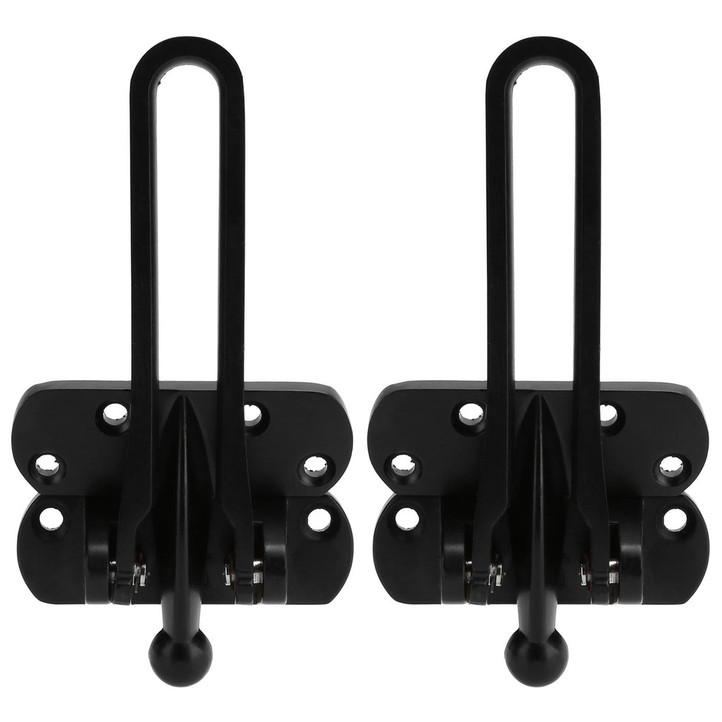2Set Aluminum Alloy Antitheft Door Buckle Safety Chain Atype Bolt Anti Lock Insurance(black )