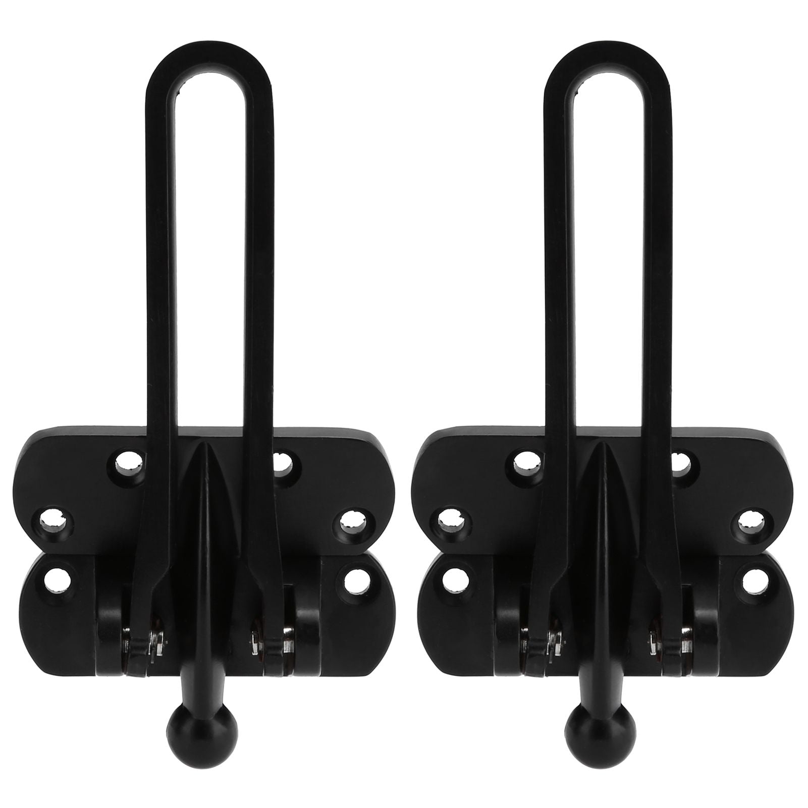 2Set Aluminum Alloy Antitheft Door Buckle Safety Chain Atype Bolt Anti Lock Insurance(black )