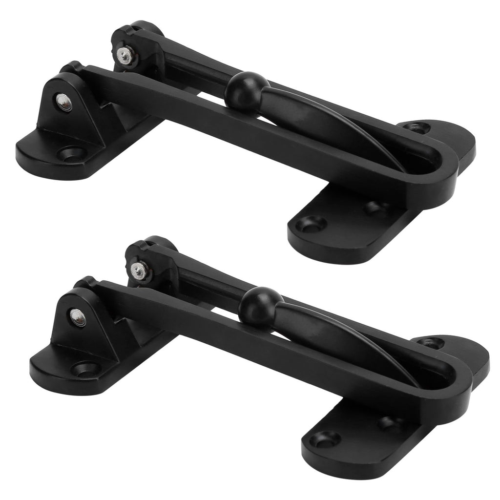 2Set Aluminum Alloy Antitheft Door Buckle Safety Chain Atype Bolt Anti Lock Insurance(black )
