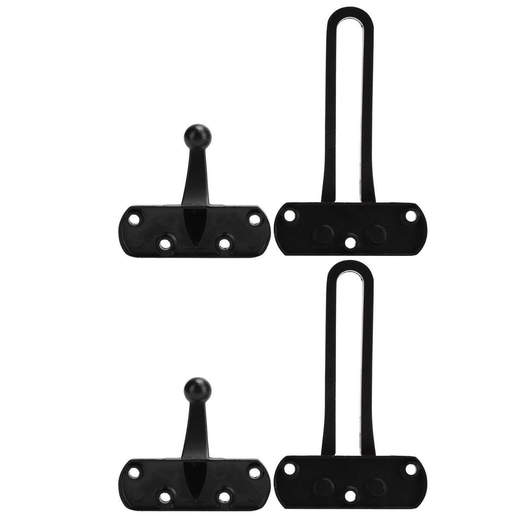 2Set Aluminum Alloy Antitheft Door Buckle Safety Chain Atype Bolt Anti Lock Insurance(black )