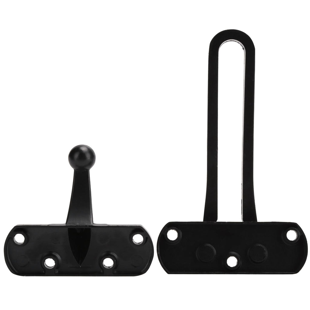 2Set Aluminum Alloy Antitheft Door Buckle Safety Chain Atype Bolt Anti Lock Insurance(black )