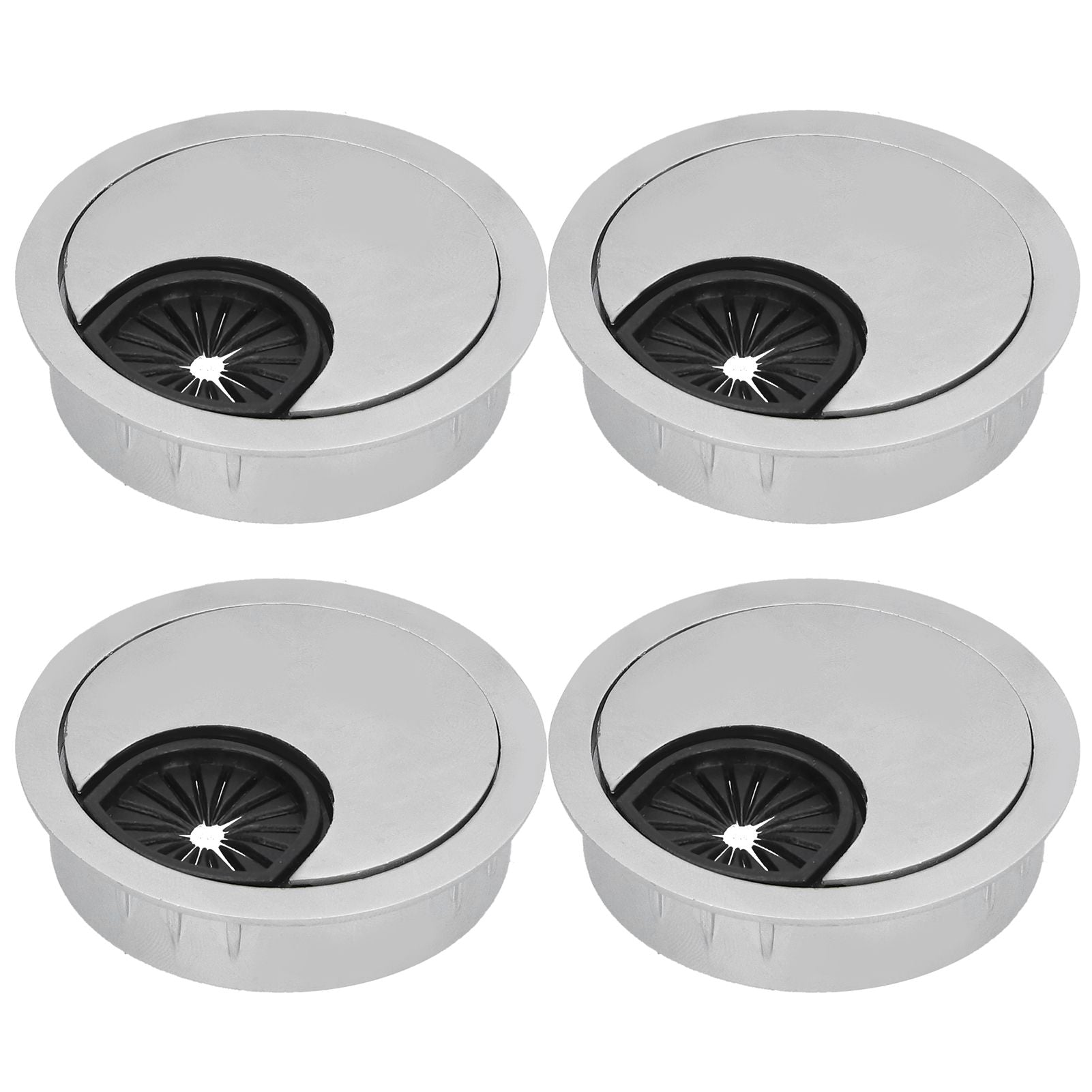 4 Set Desk Cable Wire Grommet PC Computer Desk Cord Grommet Cable Hole Cover Organizers50 Brushed