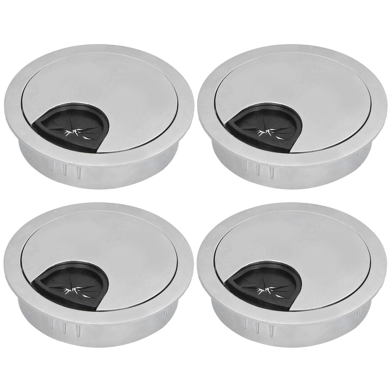 4 Set Desk Cable Wire Grommet PC Computer Desk Cord Grommet Cable Hole Cover Organizers53 Brushed