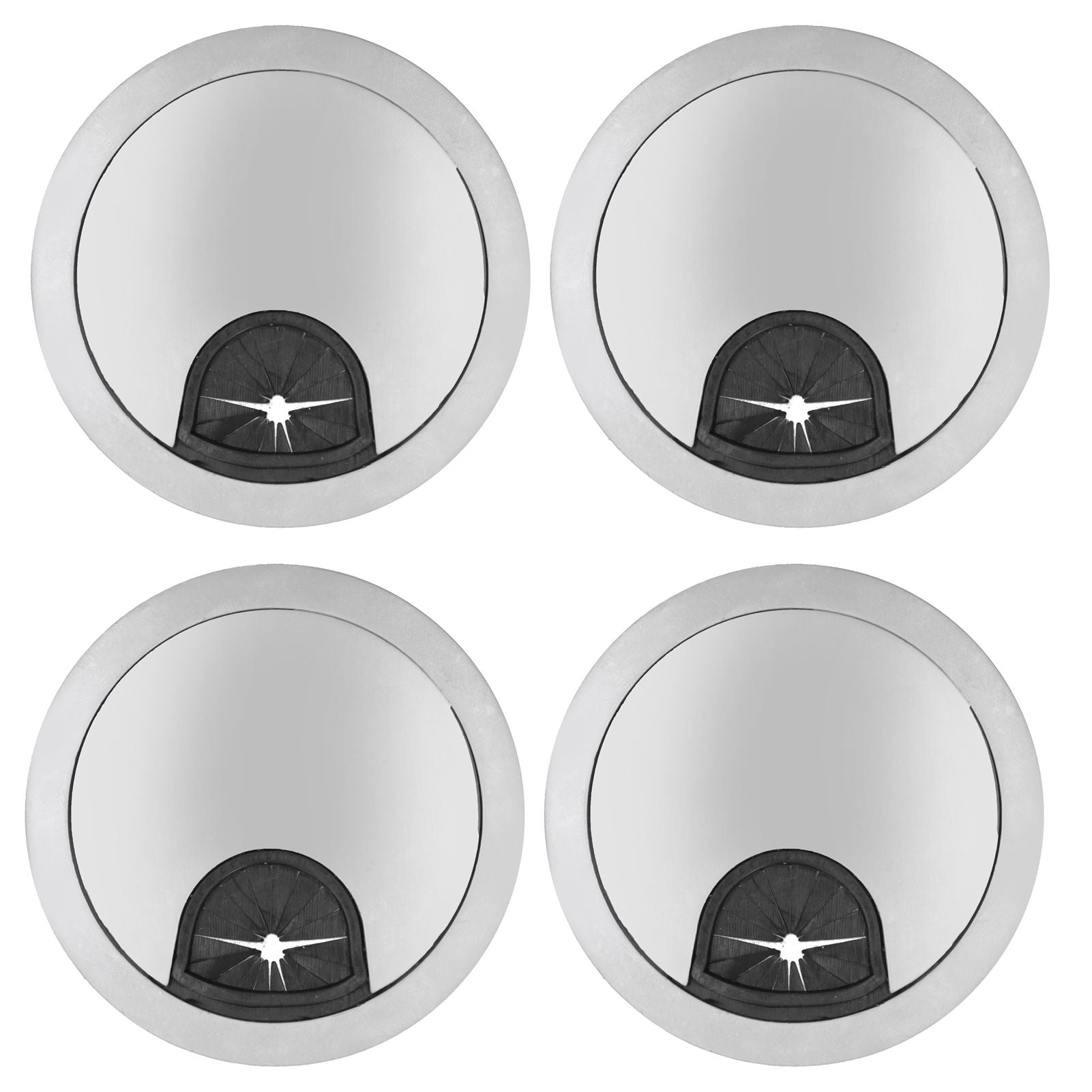 4 Set Desk Cable Wire Grommet PC Computer Desk Cord Grommet Cable Hole Cover Organizers53 Brushed