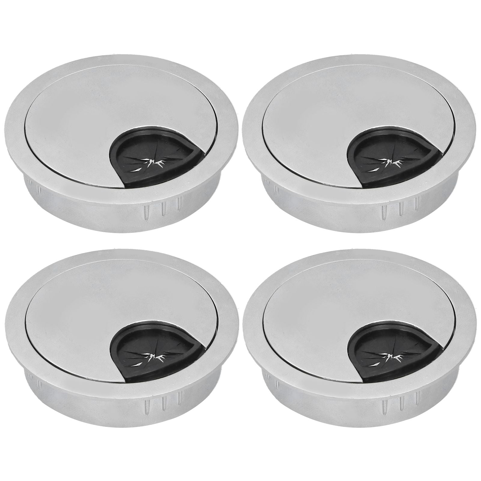 4 Set Desk Cable Wire Grommet PC Computer Desk Cord Grommet Cable Hole Cover Organizers53 Brushed