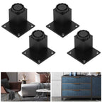4Pcs/Set Furniture Leg Adjustable Height Aluminum Alloy Square Support for Sofa Cabinet60mm