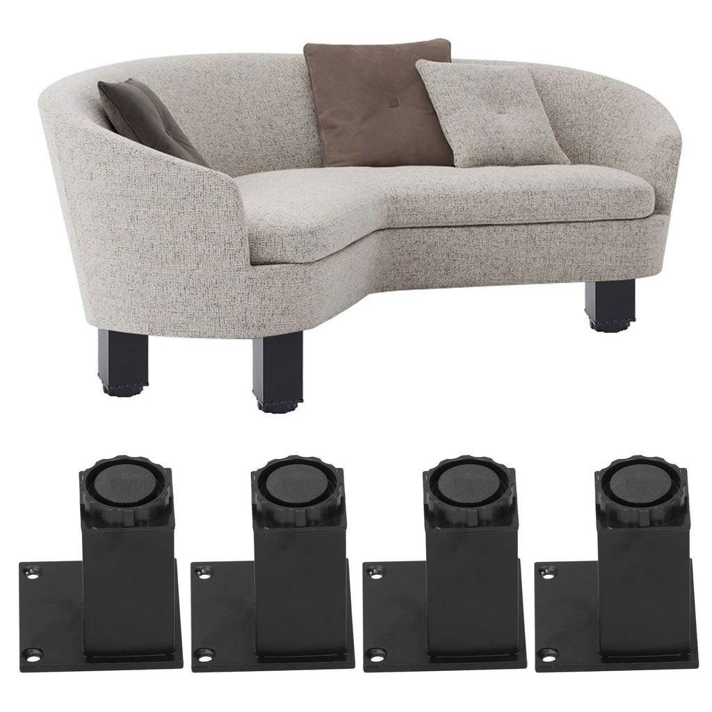 4Pcs/Set Furniture Leg Adjustable Height Aluminum Alloy Square Support for Sofa Cabinet80mm