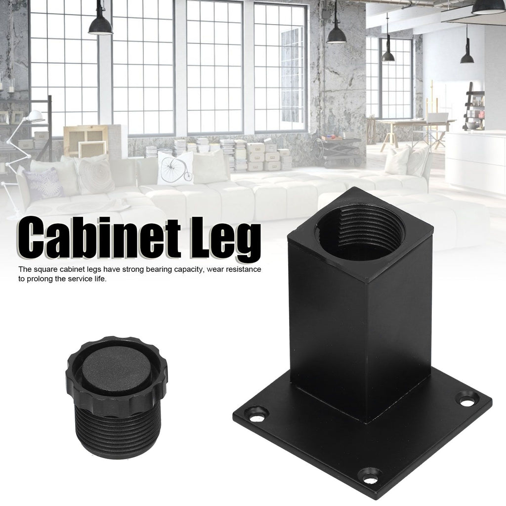 4Pcs/Set Furniture Leg Adjustable Height Aluminum Alloy Square Support for Sofa Cabinet80mm