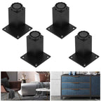 4Pcs/Set Furniture Leg Adjustable Height Aluminum Alloy Square Support for Sofa Cabinet80mm