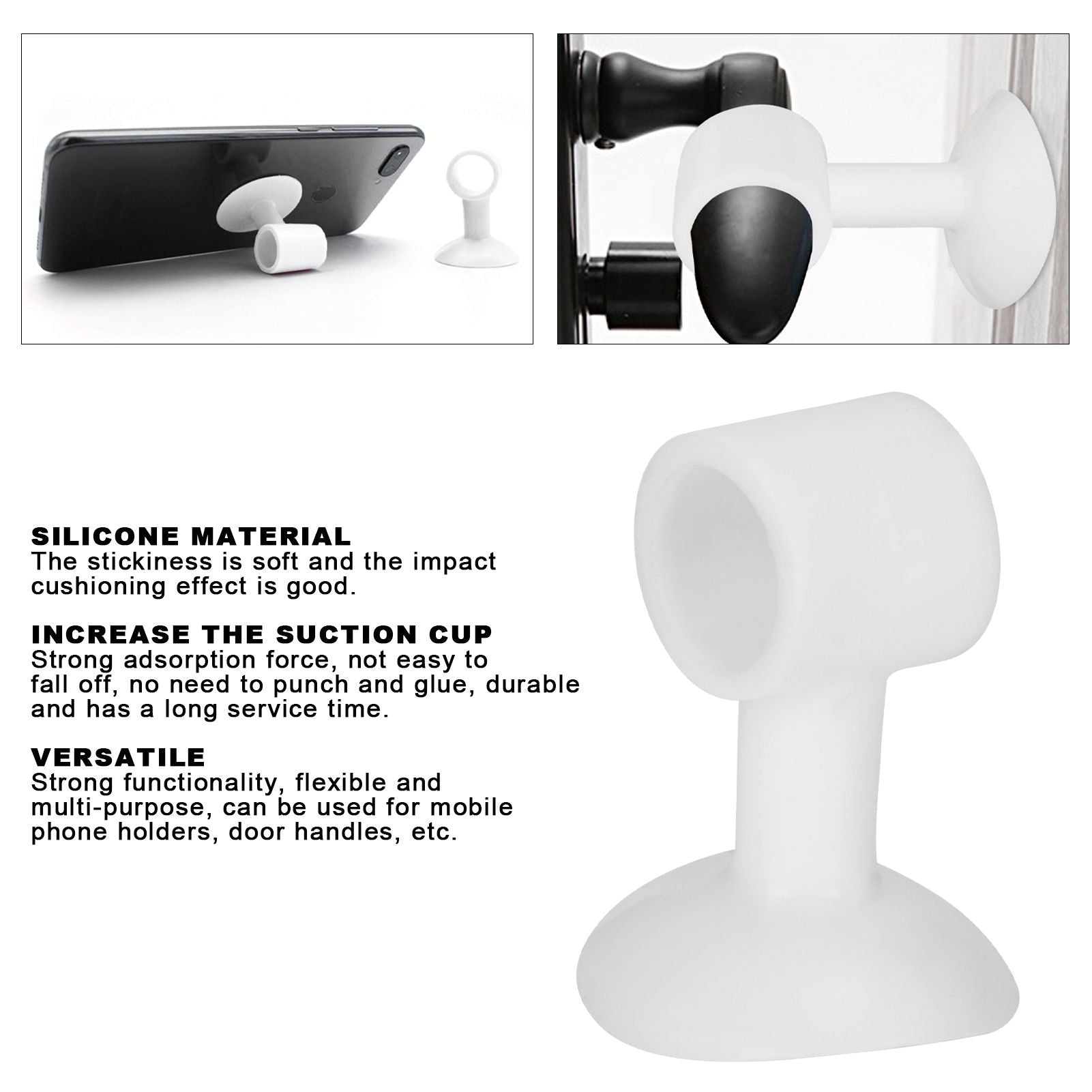 30Pcs Door Stopper Silicone Anti-Collision Door Handle Stopper Mute Suction Buffer Crash Pad