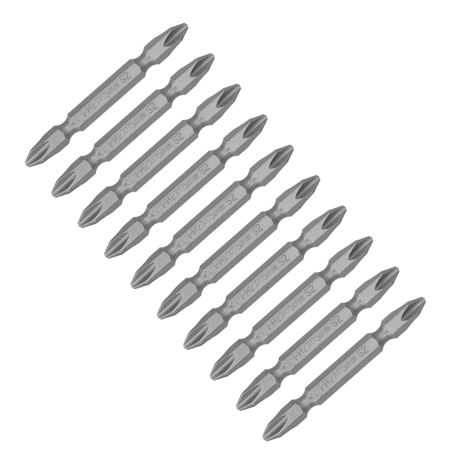 65mm PH2 Screwdriver Bits Magnetic Electric Screwdriver Head S2 DoubleHead Cross Bit(Sand Blast )