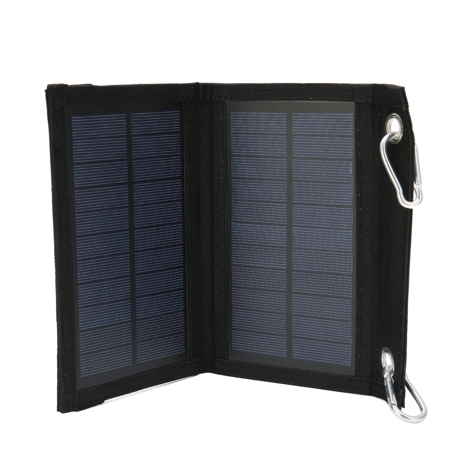 4W 2 Fold Solar Panels Portable High Conversion Efficiency Polysilicon Mobile Power with Climbing Buckle for Automobile