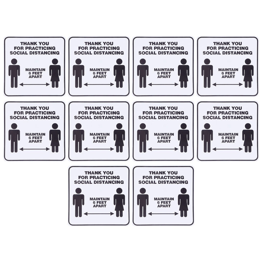 2 Set Floor Sticker Floor Distancing Signs Marker Warning Decal for Mall School Public Area