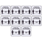 2 Set Floor Sticker Floor Distancing Signs Marker Warning Decal for Mall School Public Area