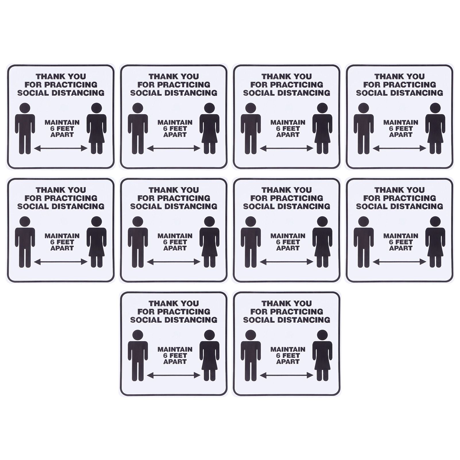 2 Set Floor Sticker Floor Distancing Signs Marker Warning Decal for Mall School Public Area