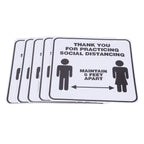 2 Set Floor Sticker Floor Distancing Signs Marker Warning Decal for Mall School Public Area