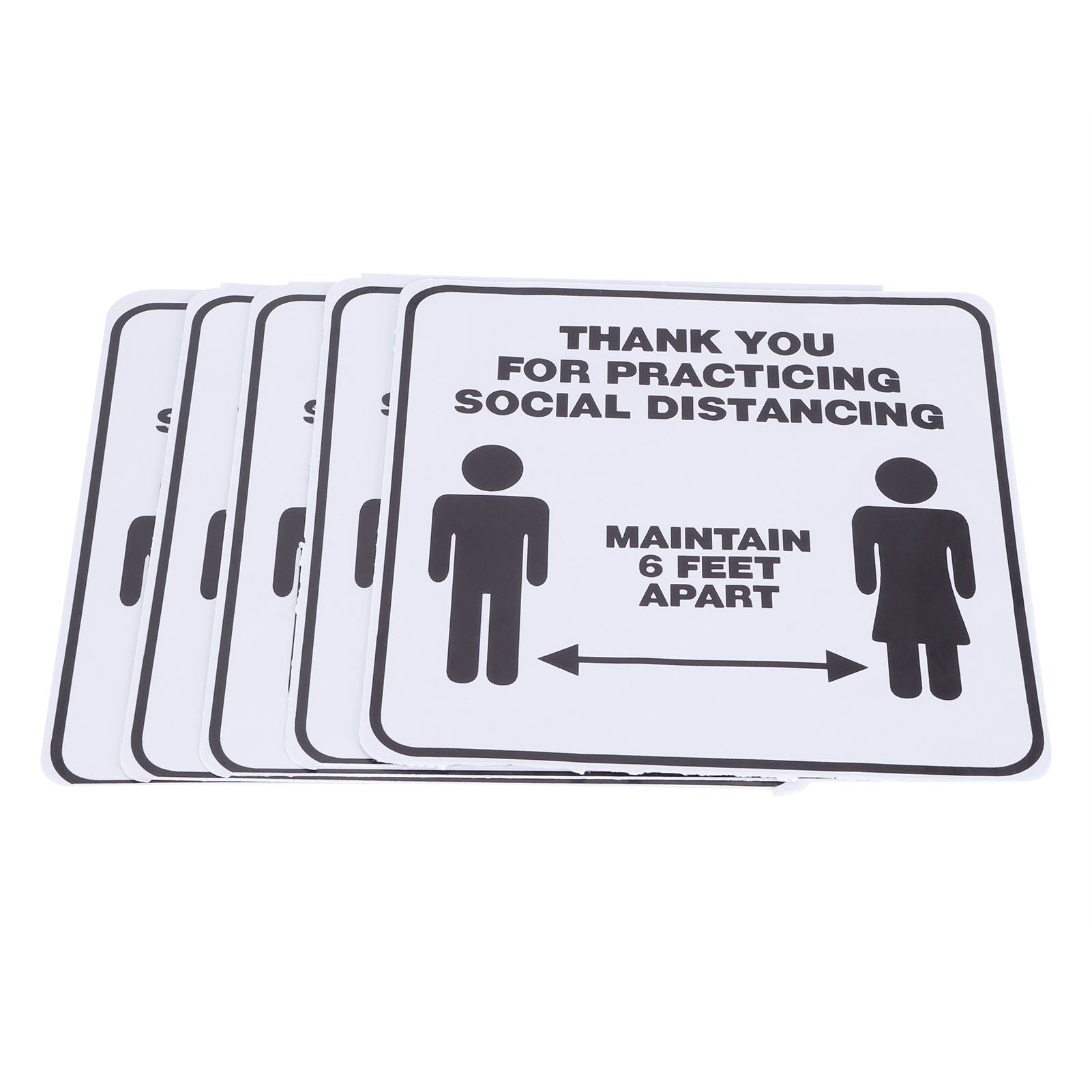 2 Set Floor Sticker Floor Distancing Signs Marker Warning Decal for Mall School Public Area