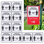 2 Set Floor Sticker Floor Distancing Signs Marker Warning Decal for Mall School Public Area