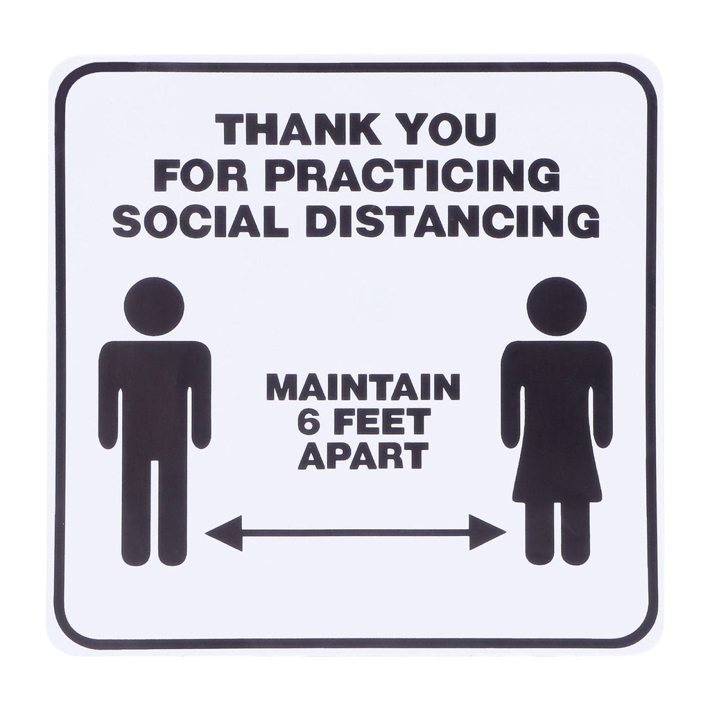 2 Set Floor Sticker Floor Distancing Signs Marker Warning Decal for Mall School Public Area