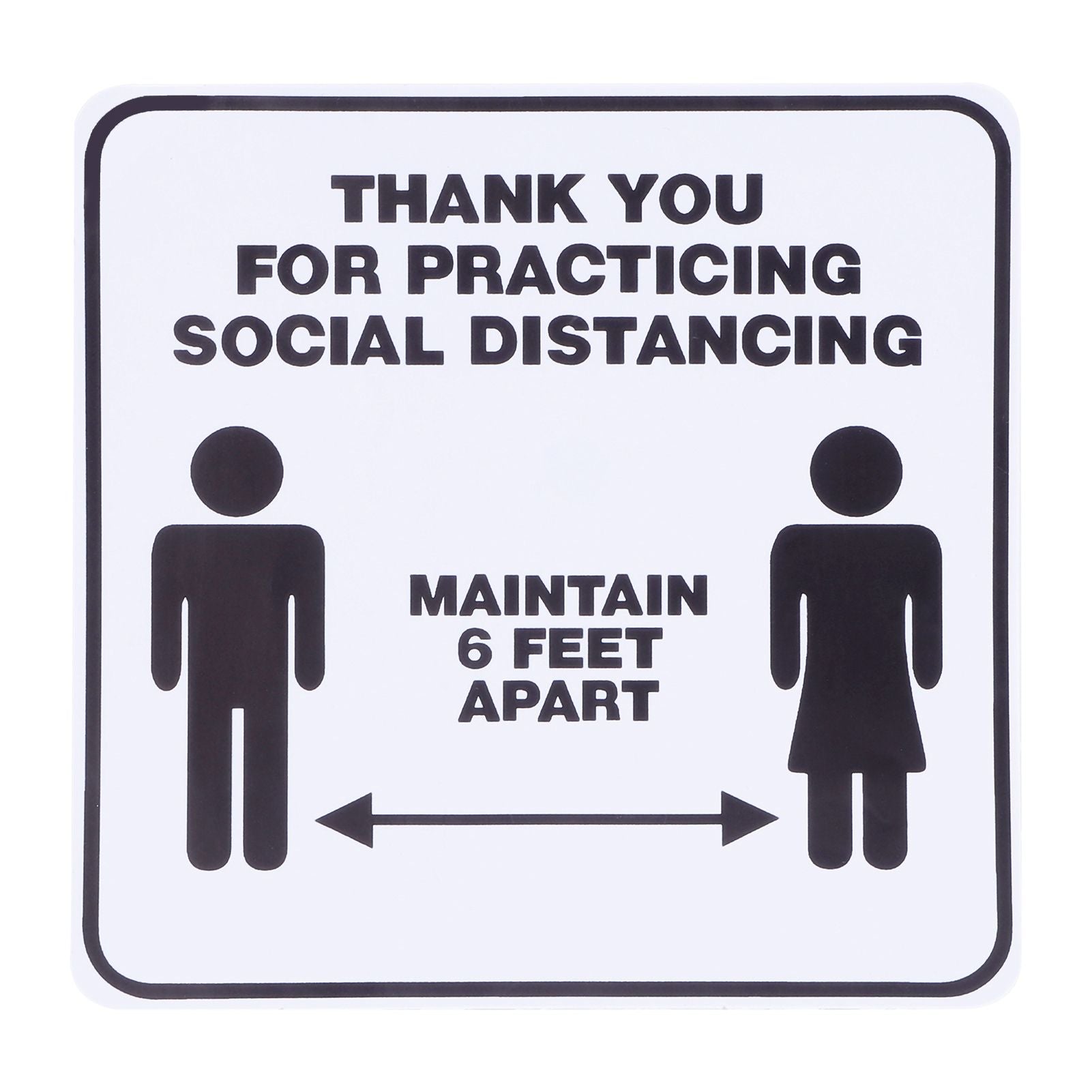 2 Set Floor Sticker Floor Distancing Signs Marker Warning Decal for Mall School Public Area