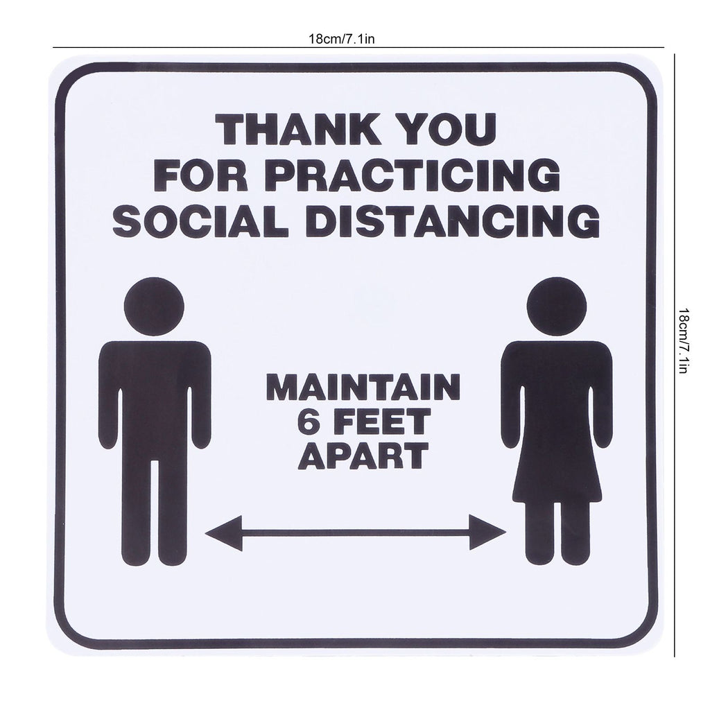 2 Set Floor Sticker Floor Distancing Signs Marker Warning Decal for Mall School Public Area