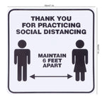 2 Set Floor Sticker Floor Distancing Signs Marker Warning Decal for Mall School Public Area
