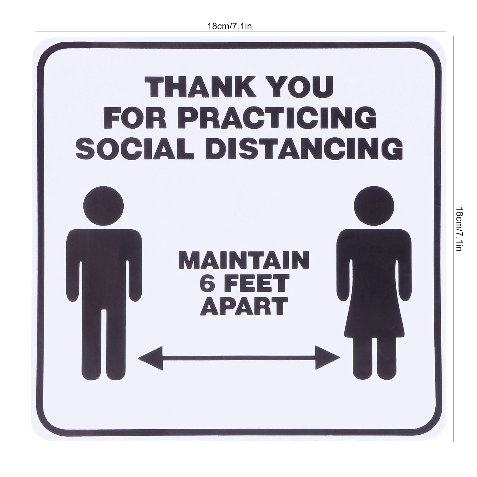 2 Set Floor Sticker Floor Distancing Signs Marker Warning Decal for Mall School Public Area