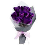 Rose Bouquet Artificial Fake Soap Flower Bunch for Wedding Ceremony Valentine's Day GiftPurple